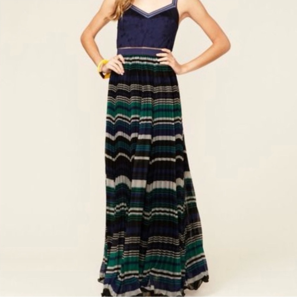 Free people NWT baby blue pleated maxi dress